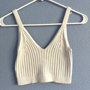 Aerie cream cropped tank top